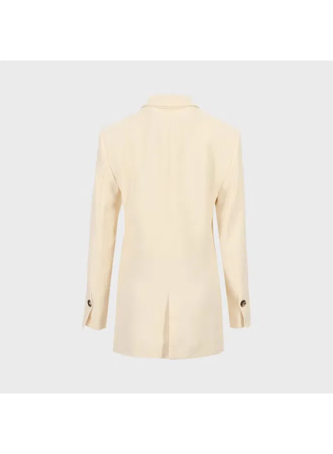 Костюм деловой с подплечниками Zara, бежевый — фото 3