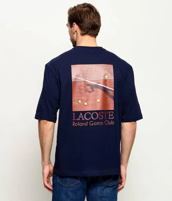 Мужская футболка свободного кроя Lacoste x Roland Garros Relaxed Fit, Blu Marino — фото 3