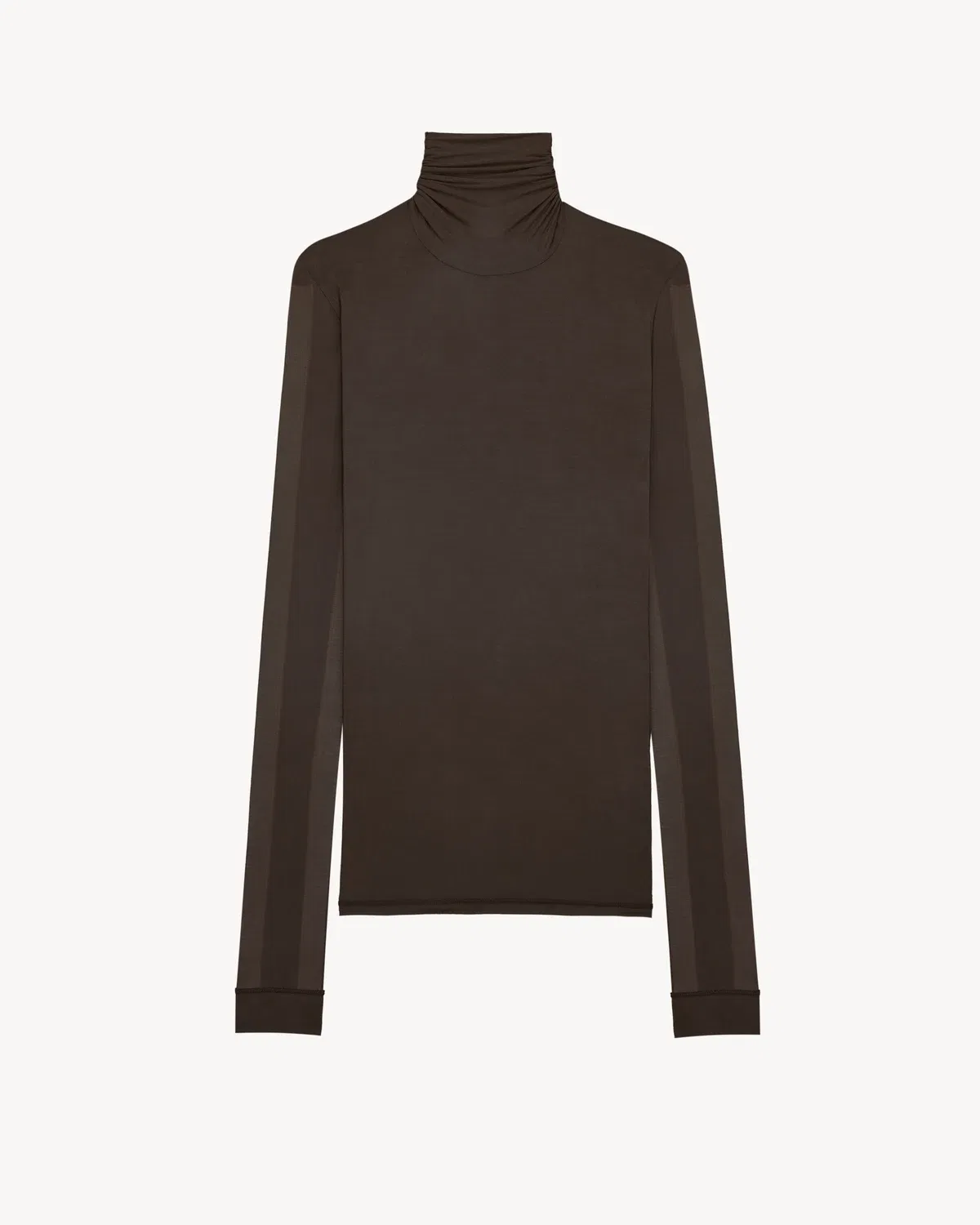 Водолазка из эластичного джерси SAINT LAURENT, коричневый