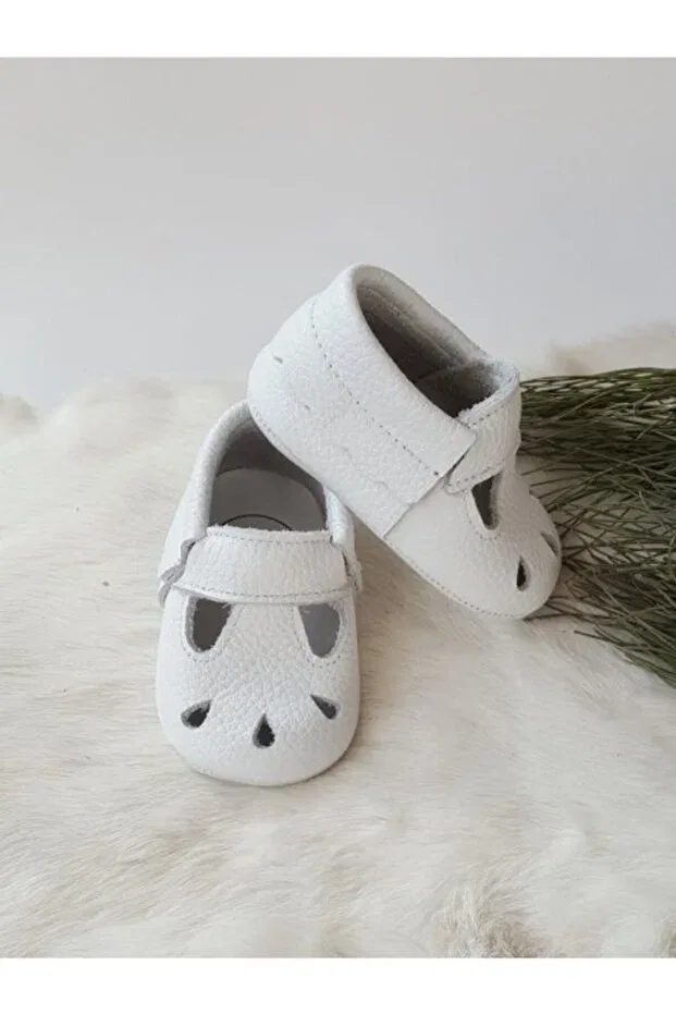 Детские кожаные лоферы для мальчиков Hodore, White — фото 4
