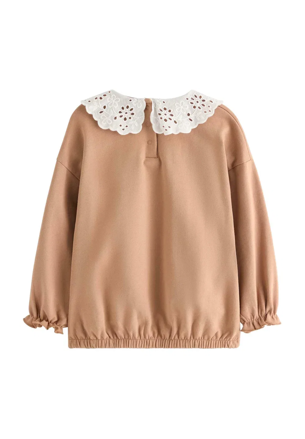 Толстовка с воротником, украшенным английской вышивкой Lindex, Dark Beige — фото 2
