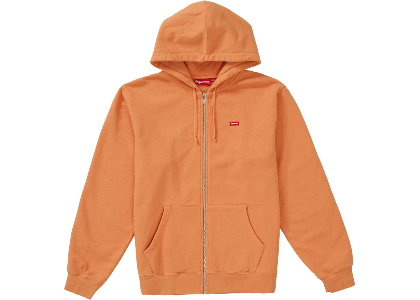 Мужская толстовка на молнии Supreme Zip Up Sweatshirt (SS19), Pale Orange