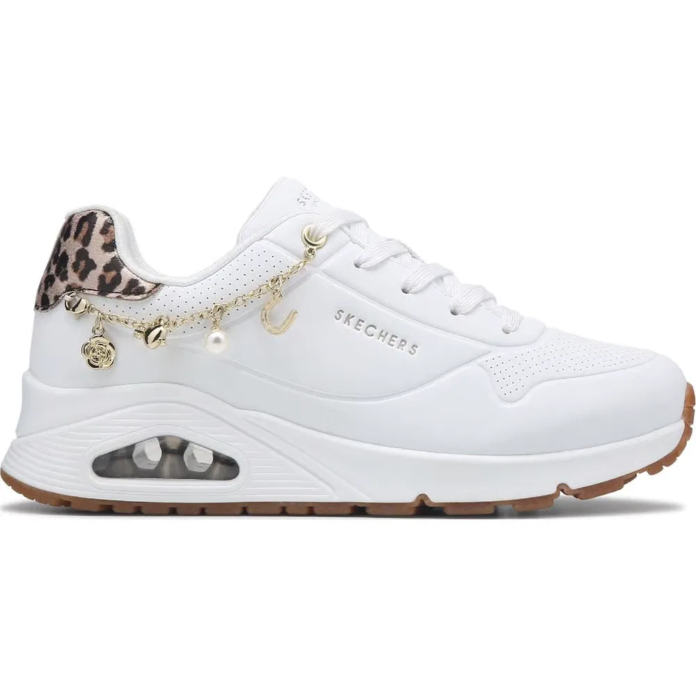 Детские кроссовки Street Uno Skechers, White/Leopard — фото 2