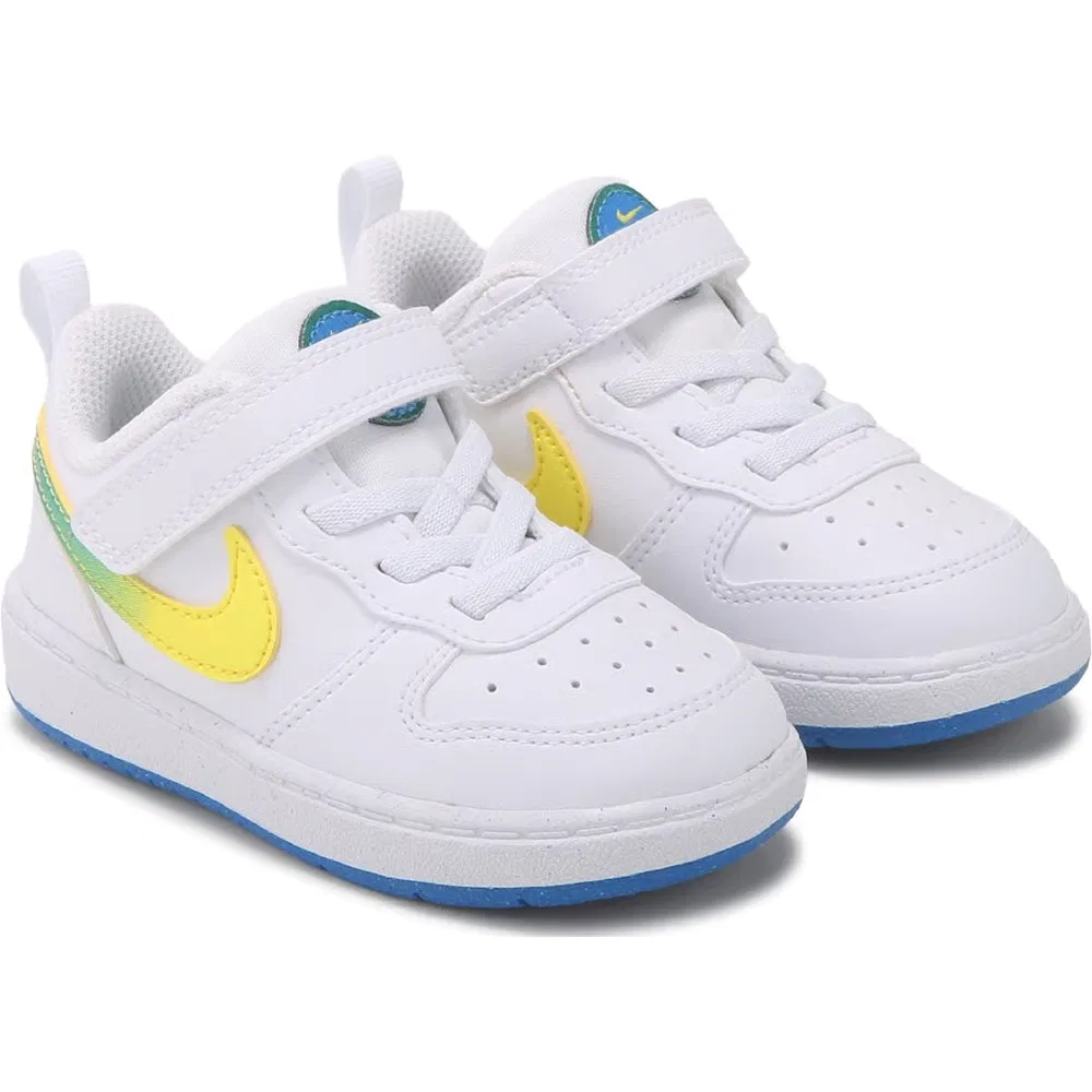 Детские кроссовки Kids' court borough low recraft для малышей Nike, White/Blue/Yellow