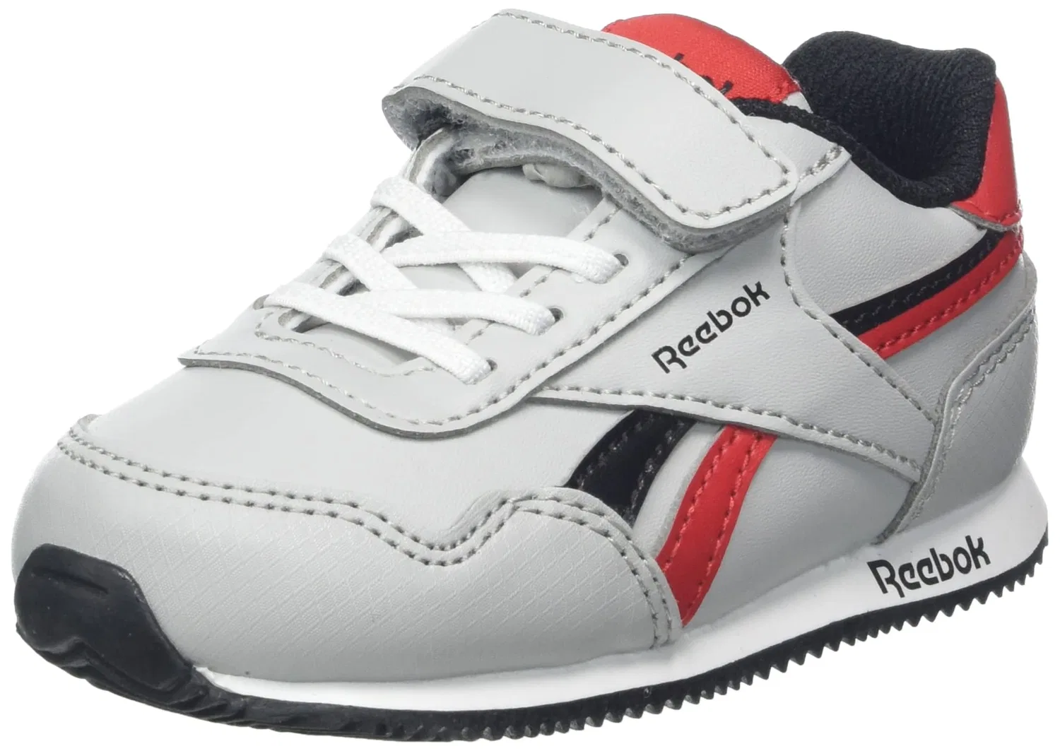 Детские кроссовки для мальчиков с липучкой Royal Cl Jog 3.0 1v Reebok, Pure Grey 2 Core Black Vector Red