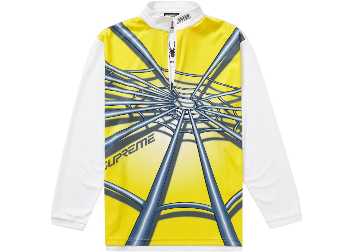 Мужской анорак с принтом паутины Spyder Web Half Zip Supreme, желтый — фото 2