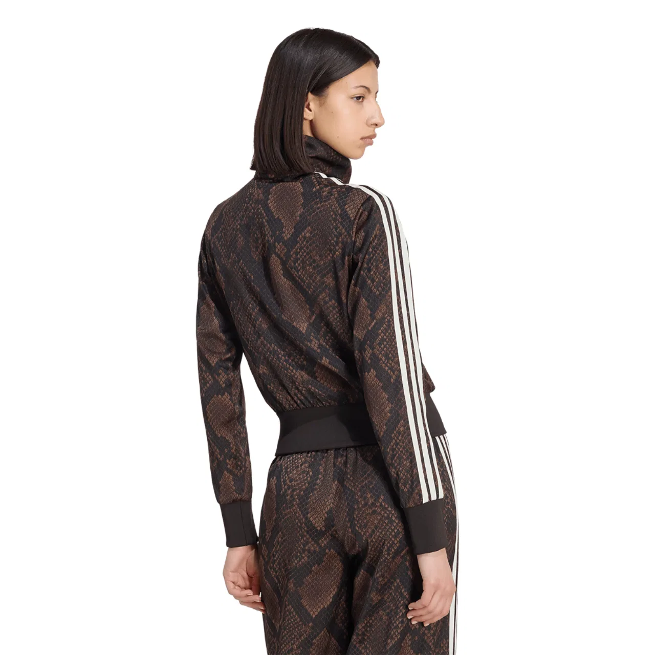 Женская куртка с принтом Firebird Snake Print Satin Jacket adidas, Aurora Coffee/Earth Strata — фото 2
