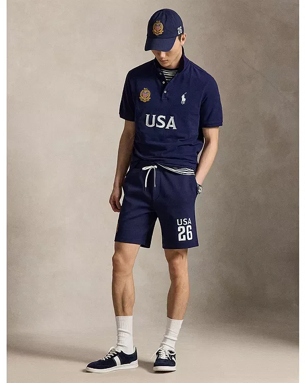 Мужская рубашка поло с коротким рукавом Polo Ralph Lauren, темно-синий — фото 2