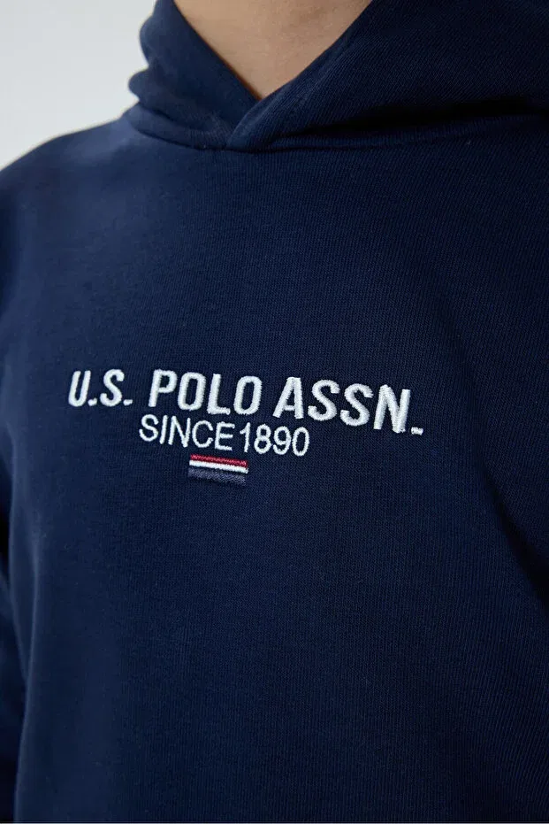 Детский спортивный костюм для мальчиков с капюшоном U.S. Polo Assn., Navy Blue — фото 3