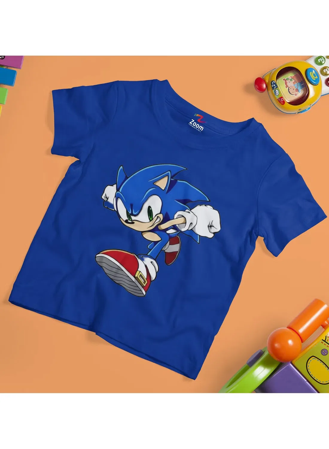 Футболка с принтом Sonic the hedgehog New Design Collection, Zoom, синий