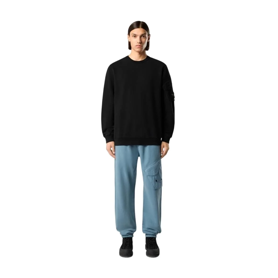 Мужской свитшот Stone Island Regular-fit Crewneck With Sleeve Pocket, черный