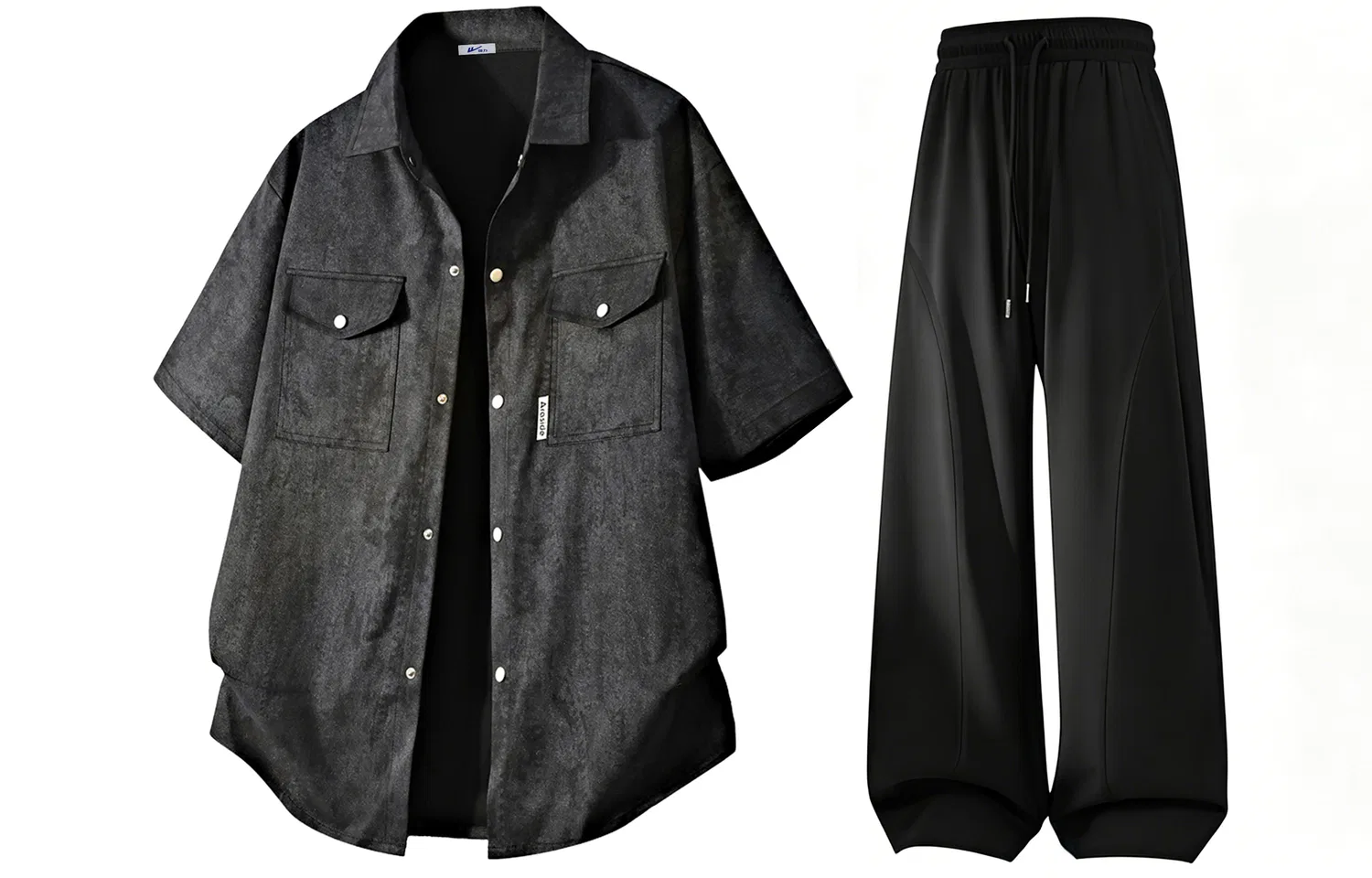 Детский комплект с коротким рукавом Black Short-Sleeved 2-Piece Set WARRIOR