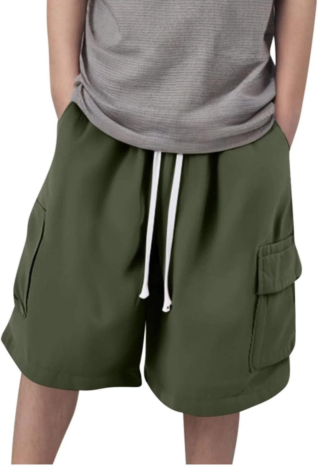 Шорты карго для девочек с карманами, Army Green
