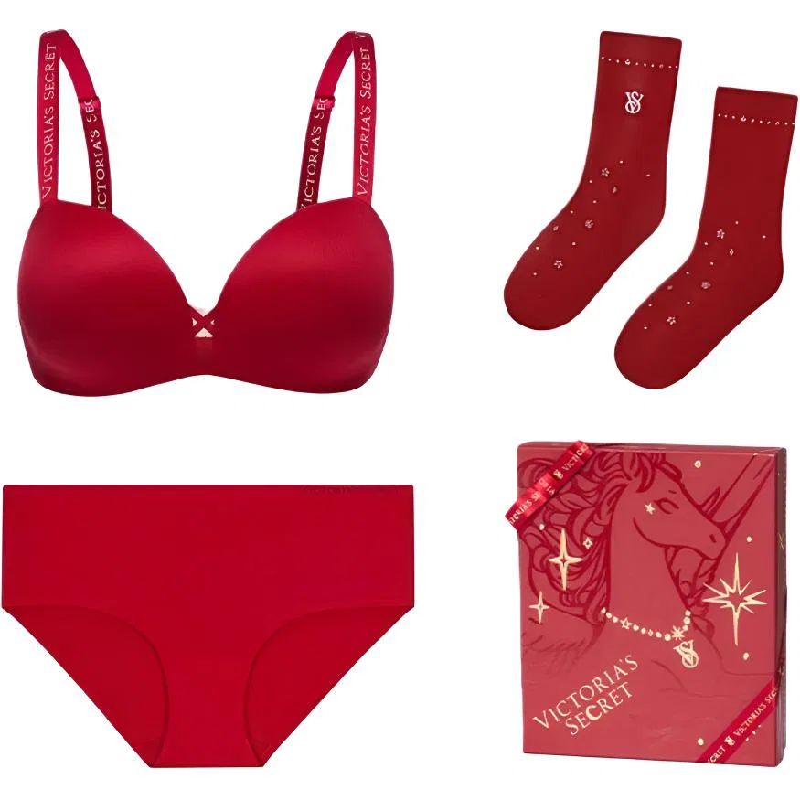 Женский комплект нижнего белья LOVE CLOUD Victoria's Secret, Set (Lipstick Red)
