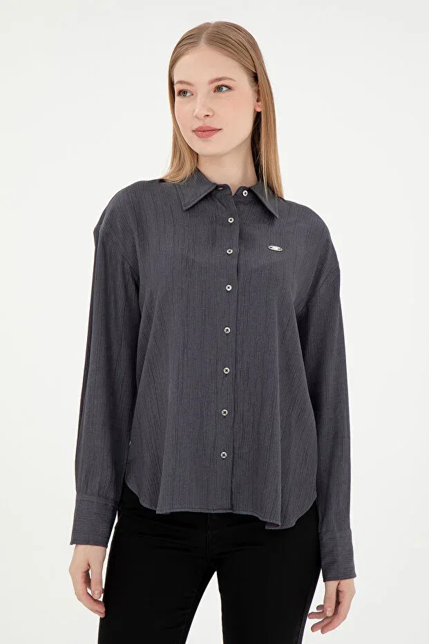 Женская рубашка с длинным рукавом U.S. Polo Assn., Anthracite — фото 3