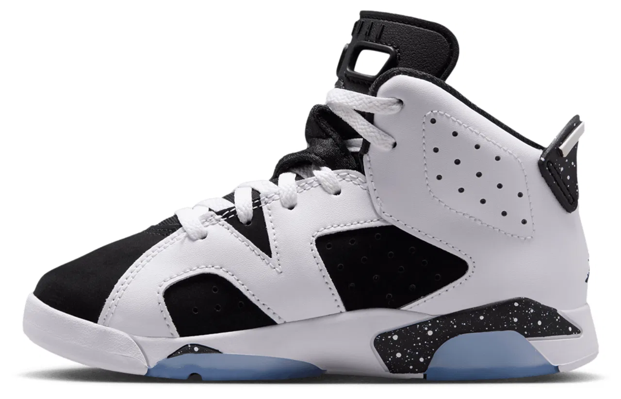 Детские кроссовки для мальчиков с кожаным и текстильным верхом Jordan Retro 6, Jordan, Black/White/Black — фото 2