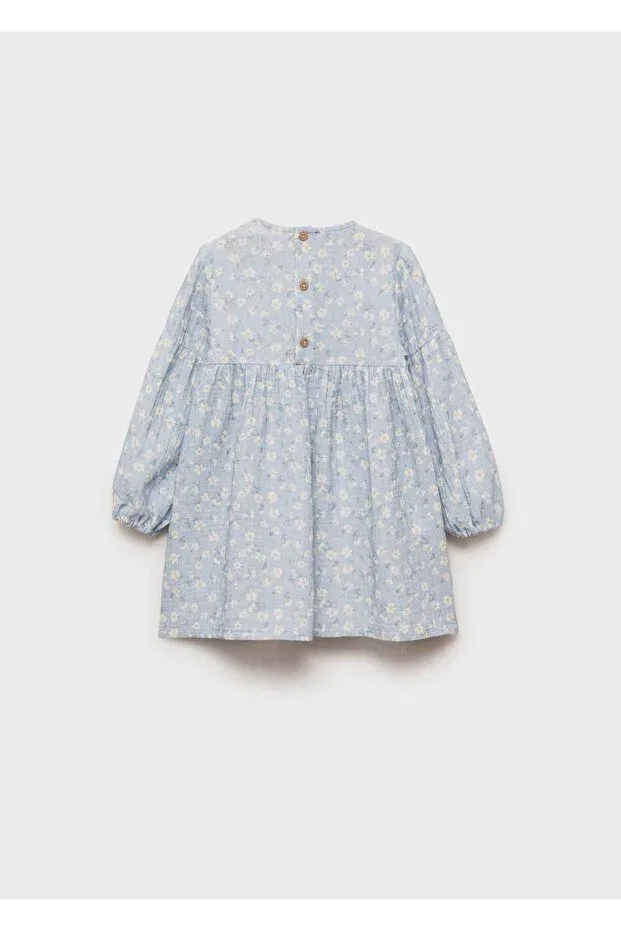 Детское платье для девочек хлопковое Mango Baby, Sky Blue — фото 2