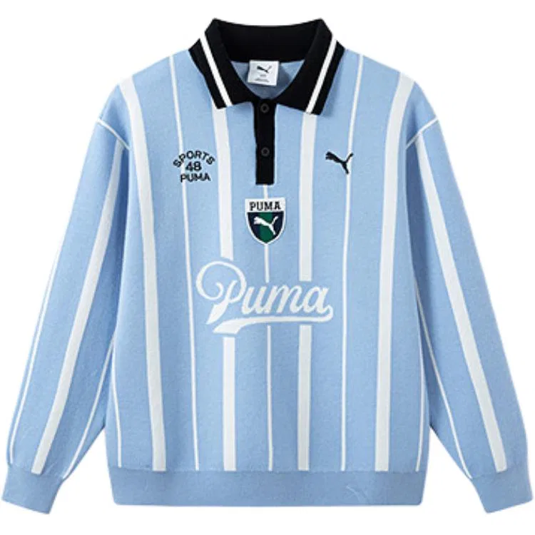 Детское свитер с поло-воротником PUMA, Blue White Tone 00381