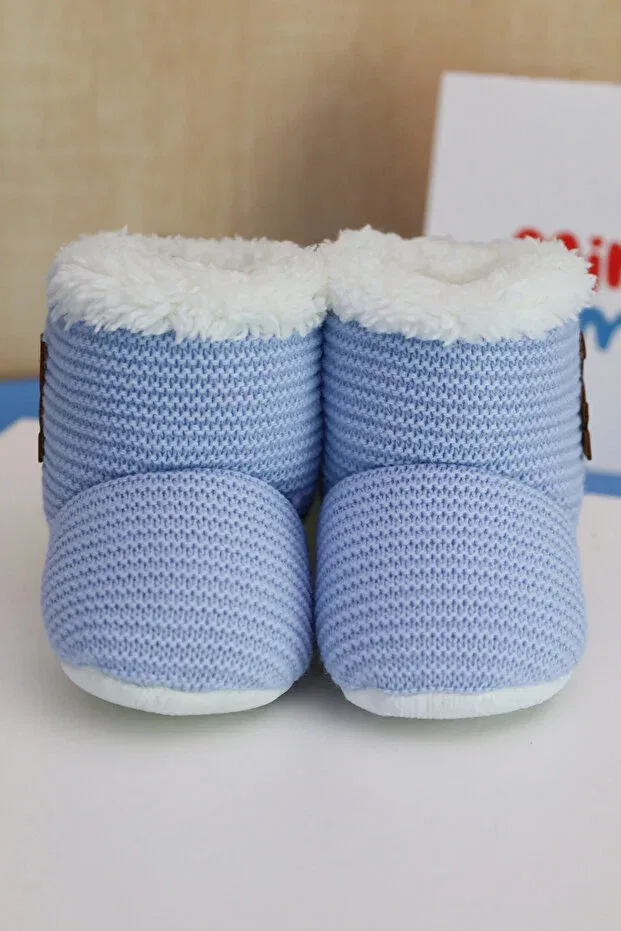 Детские тапочки для новорожденных с начесом Minytim, Blue — фото 3