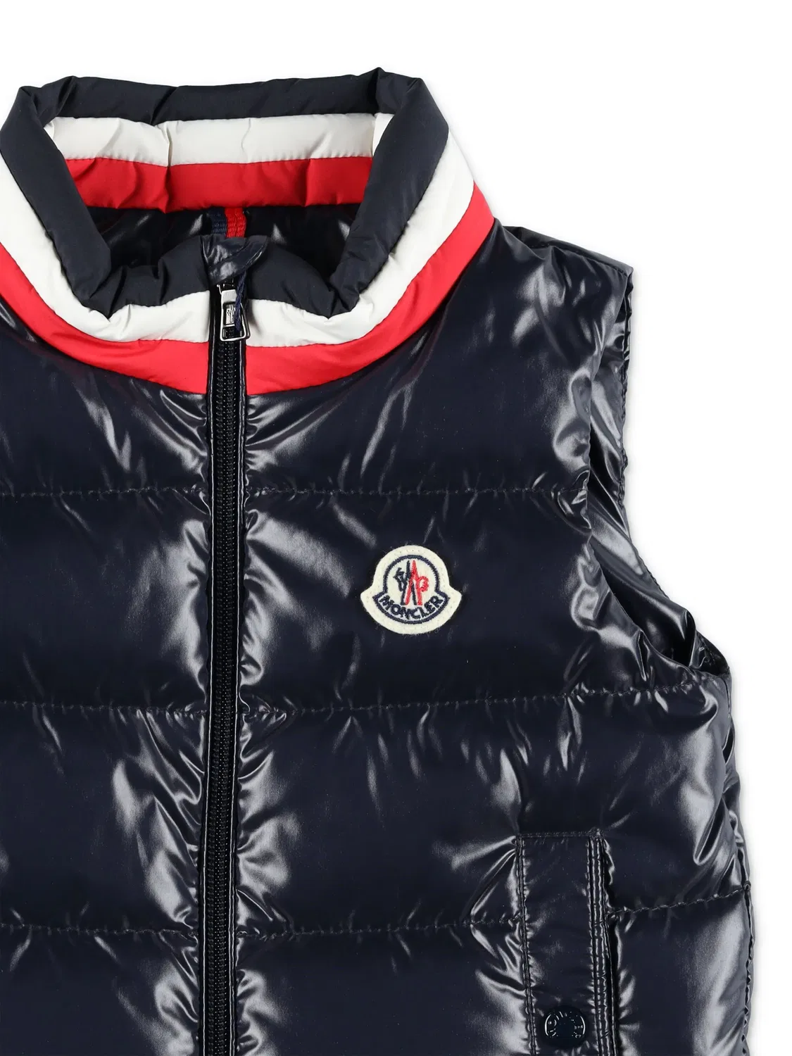 Жилет с эмблемой на грудном кармане MONCLER GENIUS, синий — фото 3
