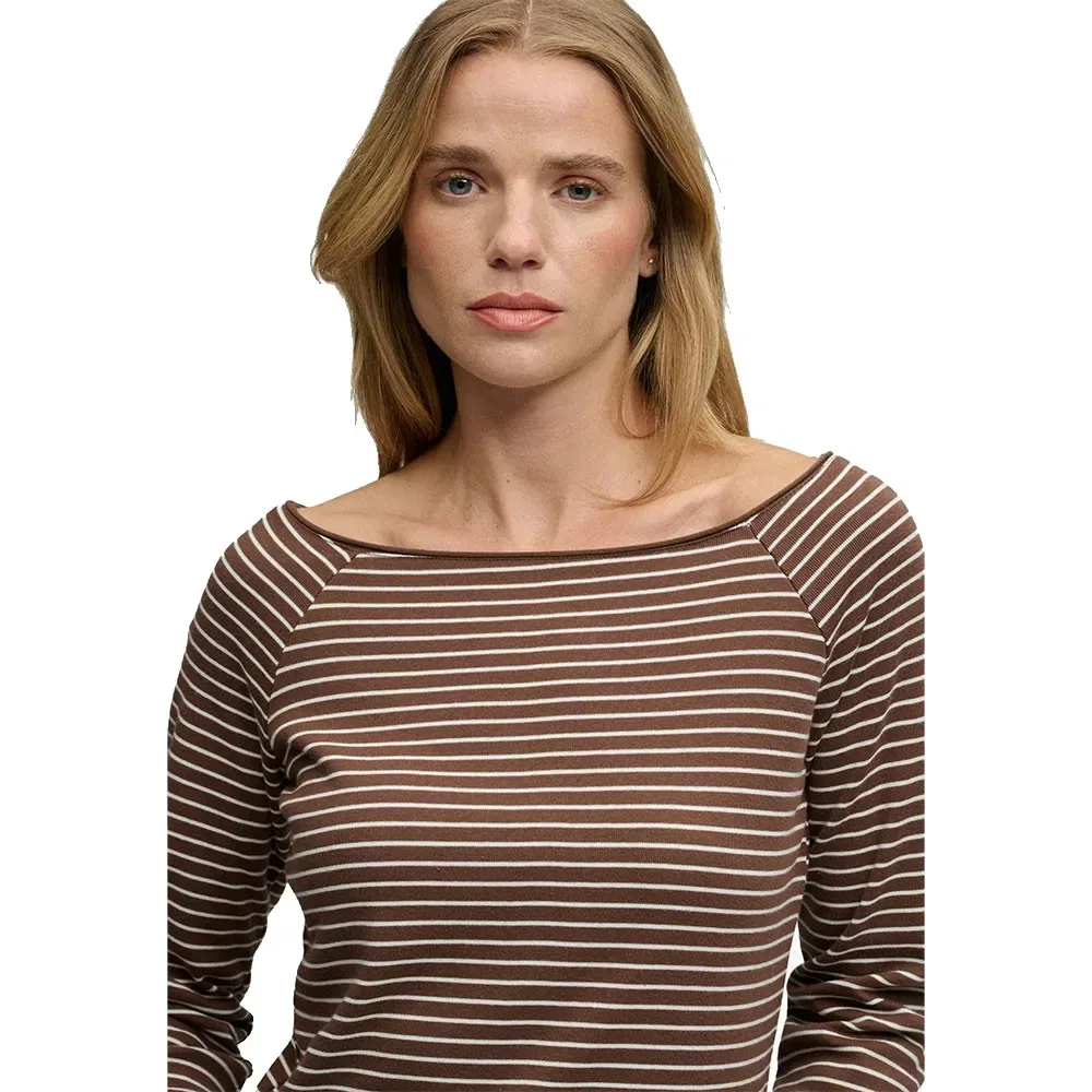 Женская футболка с рукавом Bardot Superdry, Brown — фото 4