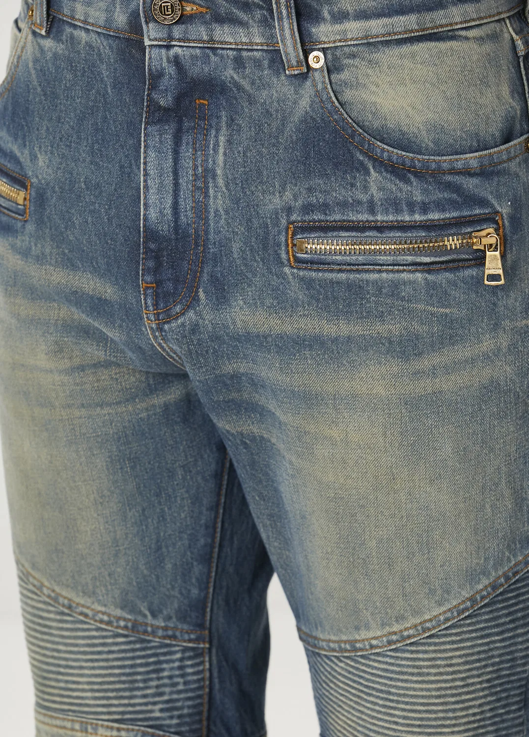 Джинсы Biker Regular Fit Balmain, blue — фото 4