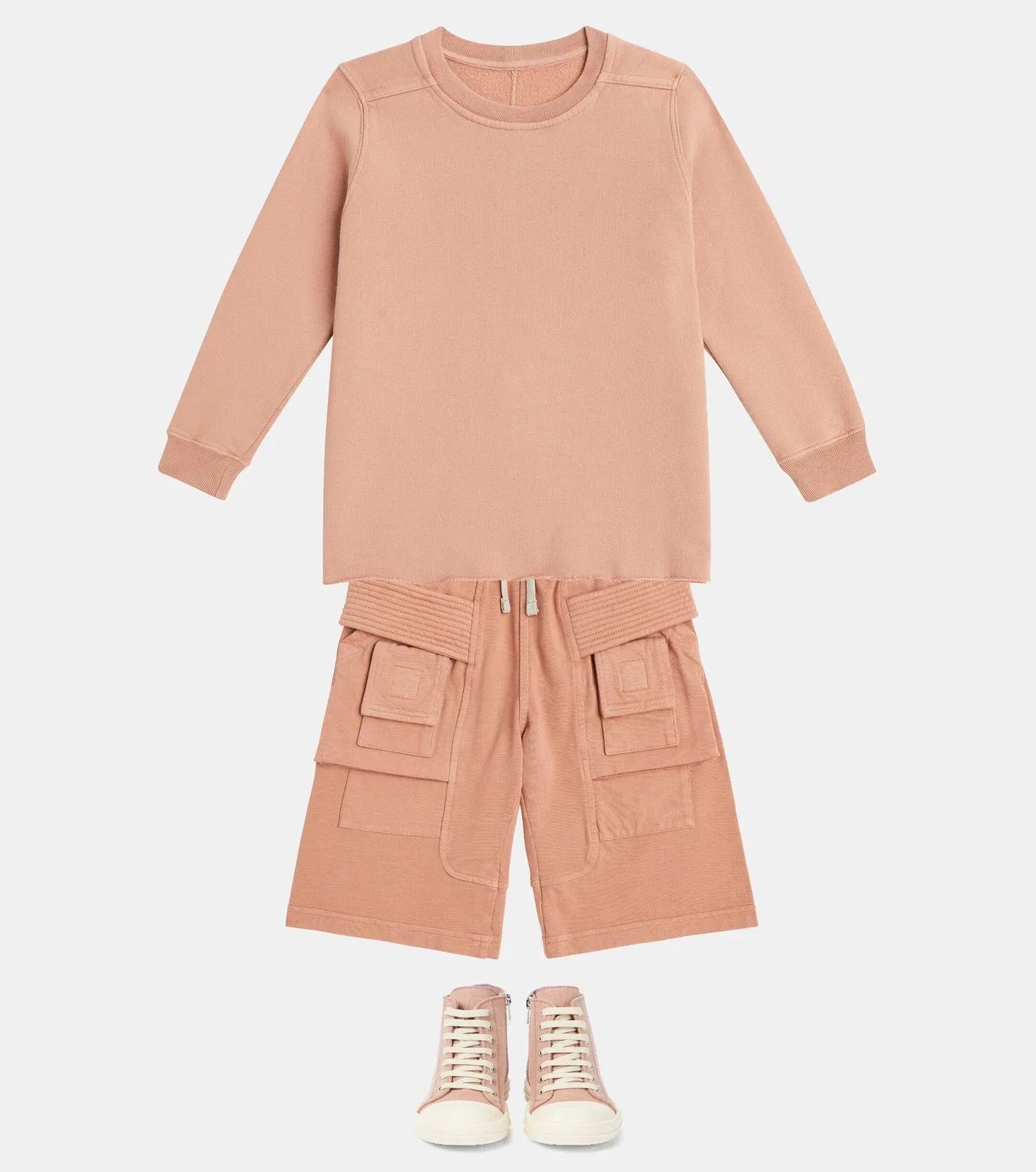 Свитшот хлопковый Lido Rick Owens Kids, розовый — фото 2