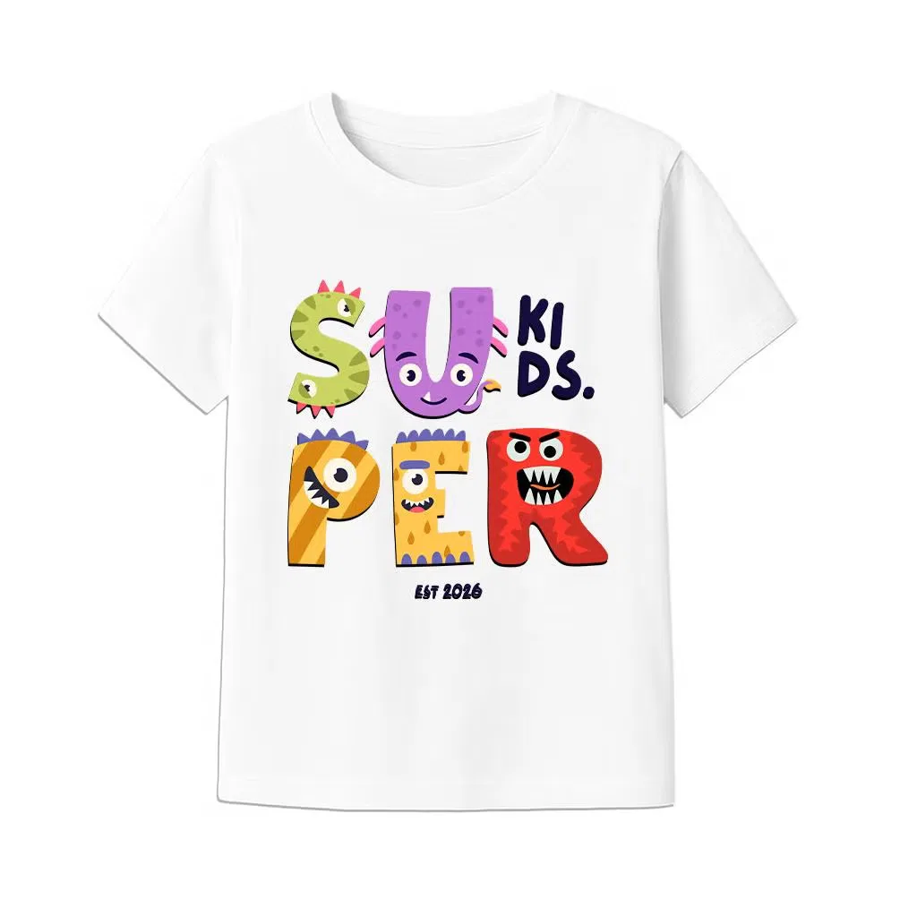 Футболка с принтом Super Kids Monster Letters Yoo Street, белый