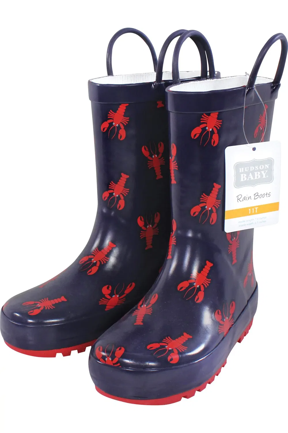 Детские сапоги резиновые водонепроницаемые Rain Boots Hudson Baby, Lobsters — фото 2