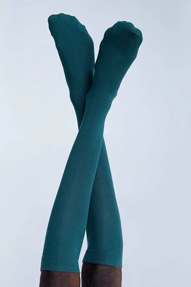 Детские носки с длинным голенищем Gots Certified Organic Cotton Unisex Knee Socks Albero Natur, Pine Green — фото 3