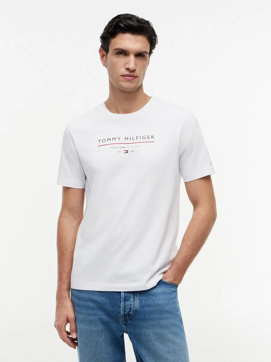 Рубашка TOMMY HILFIGER 'Essential' белого цвета — фото 2