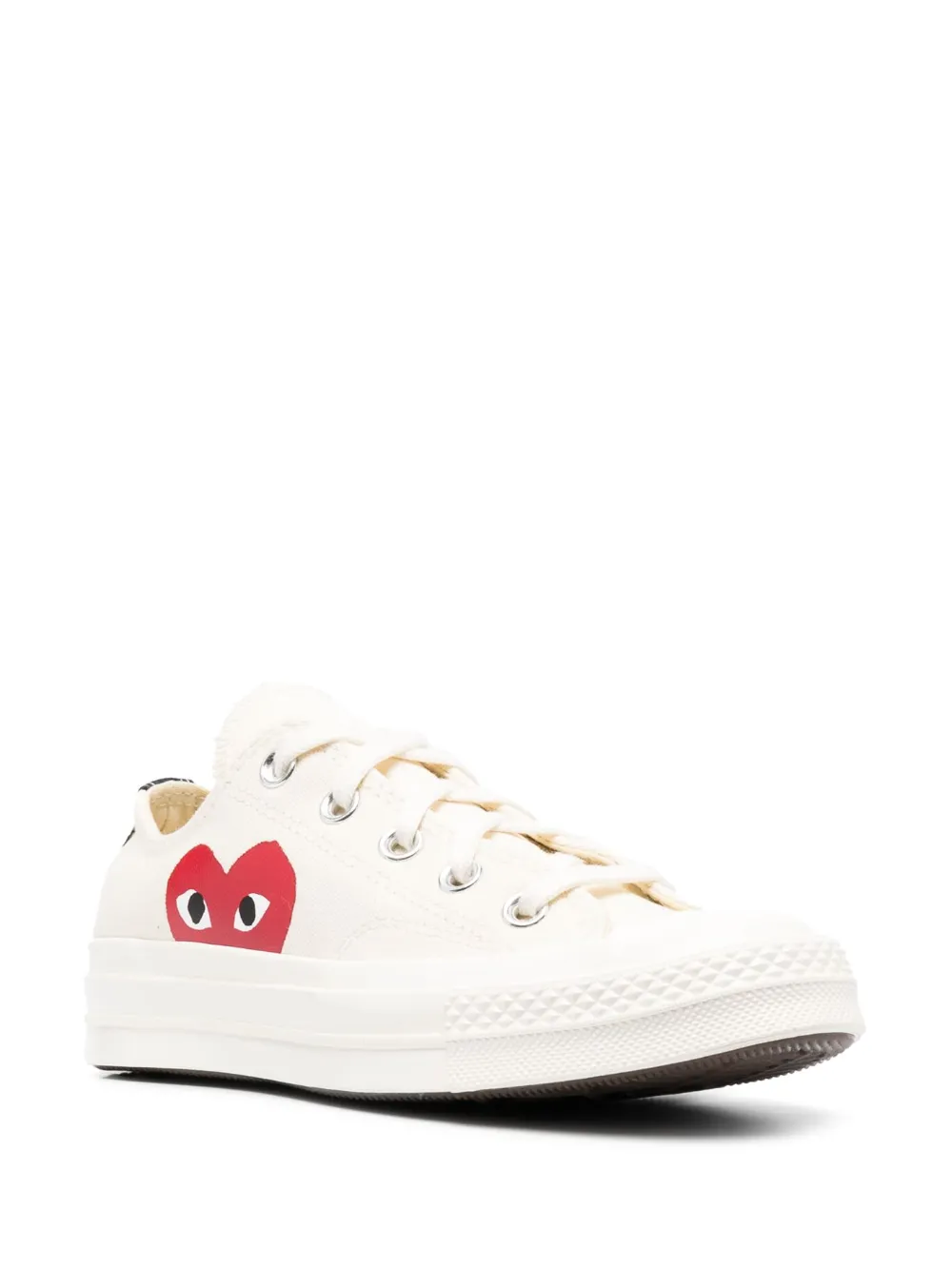 Кеды со шнуровкой и принтом-логотипом Comme Des Garçons Play x Converse, нейтральный — фото 2