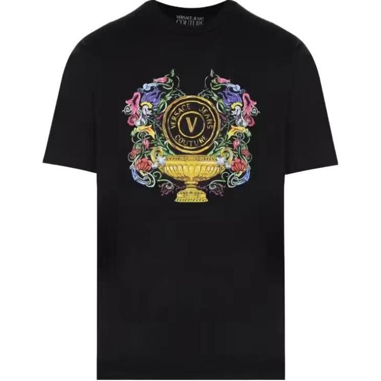 

VERSACE JEANS COUTURE Футболка мужская черная, Черный, VERSACE JEANS COUTURE Футболка мужская черная