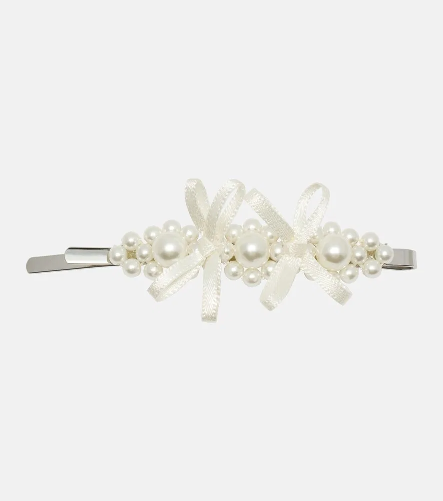 Заколка для волос, украшенная искусственным жемчугом Simone Rocha, белый