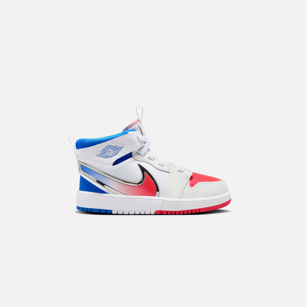 

Кроссовки Jordan PS Jordan 1 Mid RM Easyon White / Siren Red / Racer Blue, цвет White/Racer Blue/Siren Red
