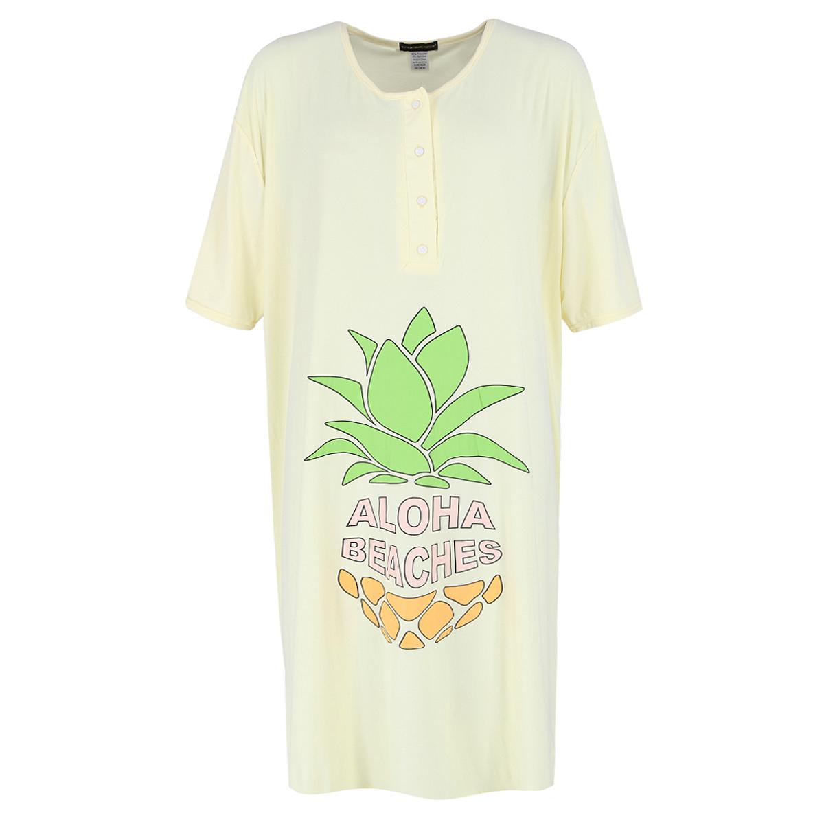 

Женская ночная рубашка с коротким рукавом Aloha Beaches Not a Morning Person, желтый