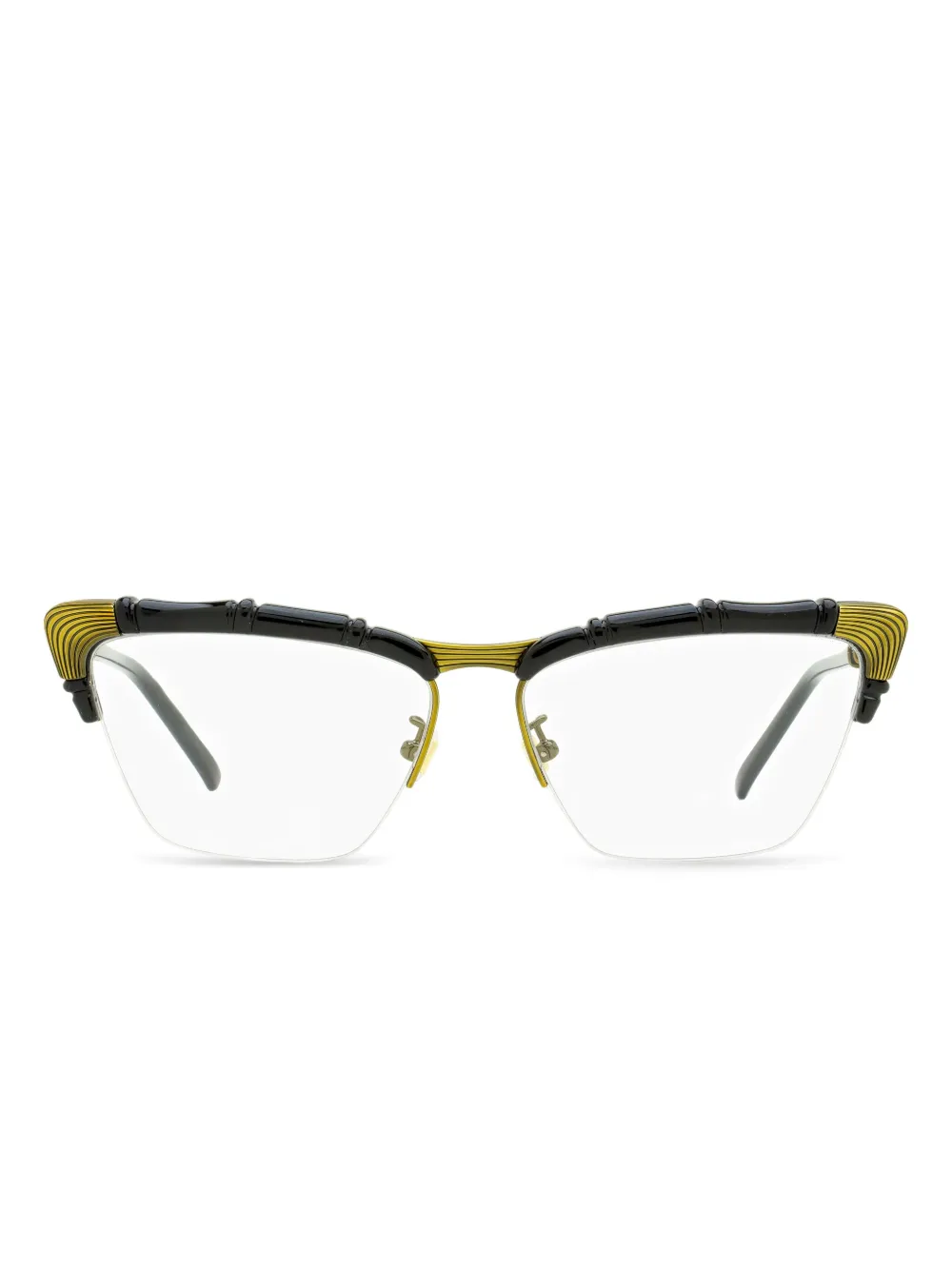 

Очки «кошачий глаз» с бамбуковыми деталями Gucci Eyewear, черный