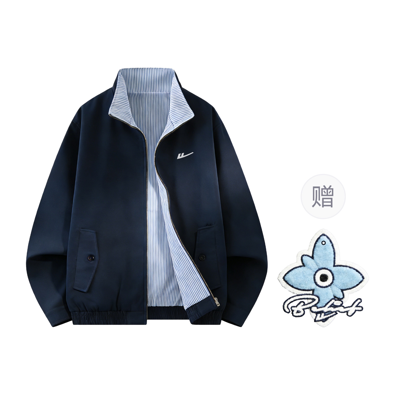 

Куртка женская Stand Collar Moderate Others WARRIOR, темно-синий[with badge+scented sachet charm]