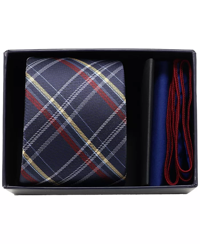 

Мужской комплект из 2 предметов: галстук в клетку и платок для нагрудного кармана Half Box Set Ben Sherman, синий