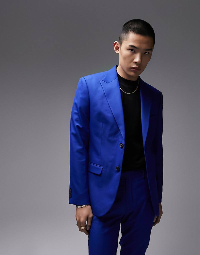 

Синий узкий пиджак Topman Premium
