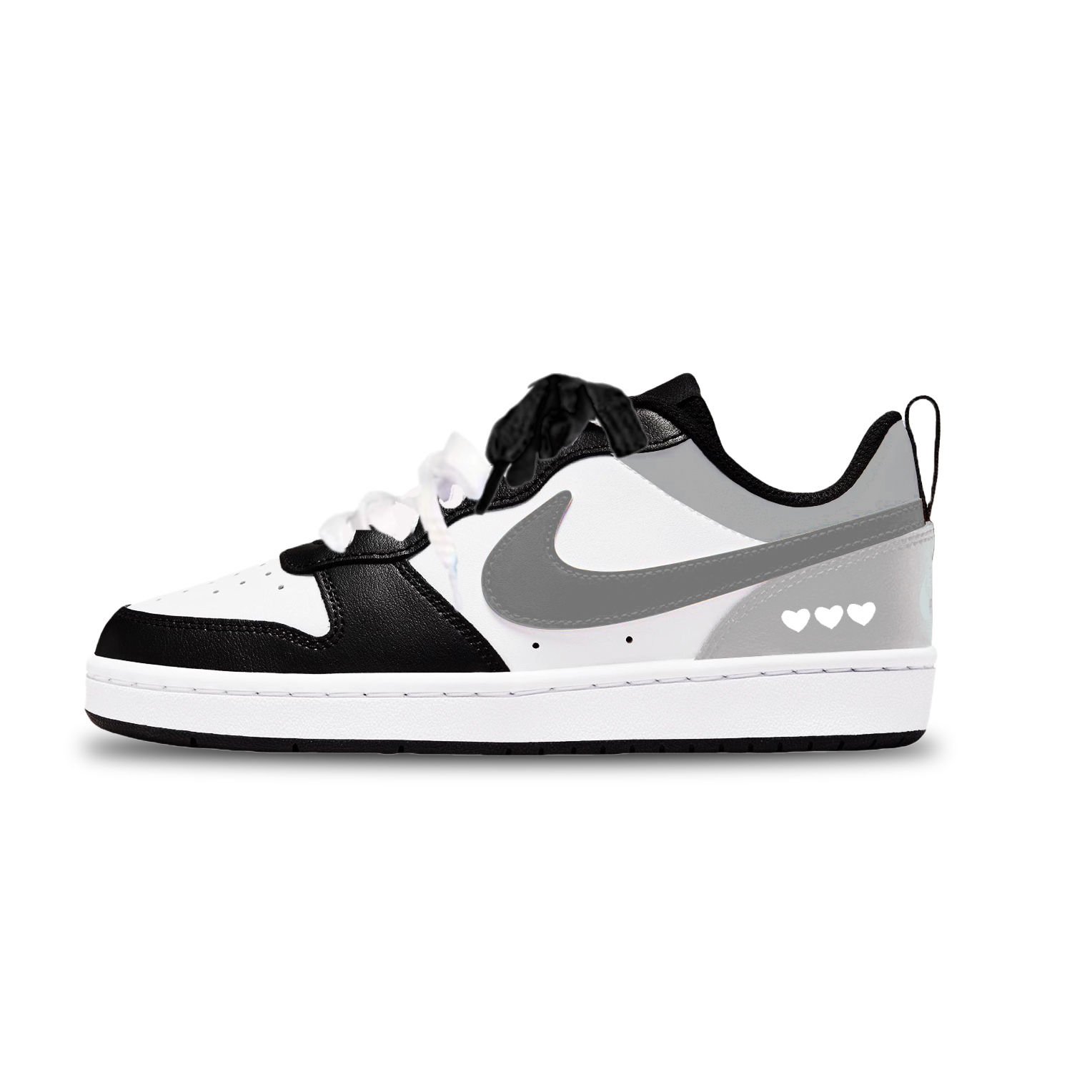 

Nike Court Borough Grey Heart устойчивые к истиранию низкие детские скейтбординговые кроссовки gray unisex