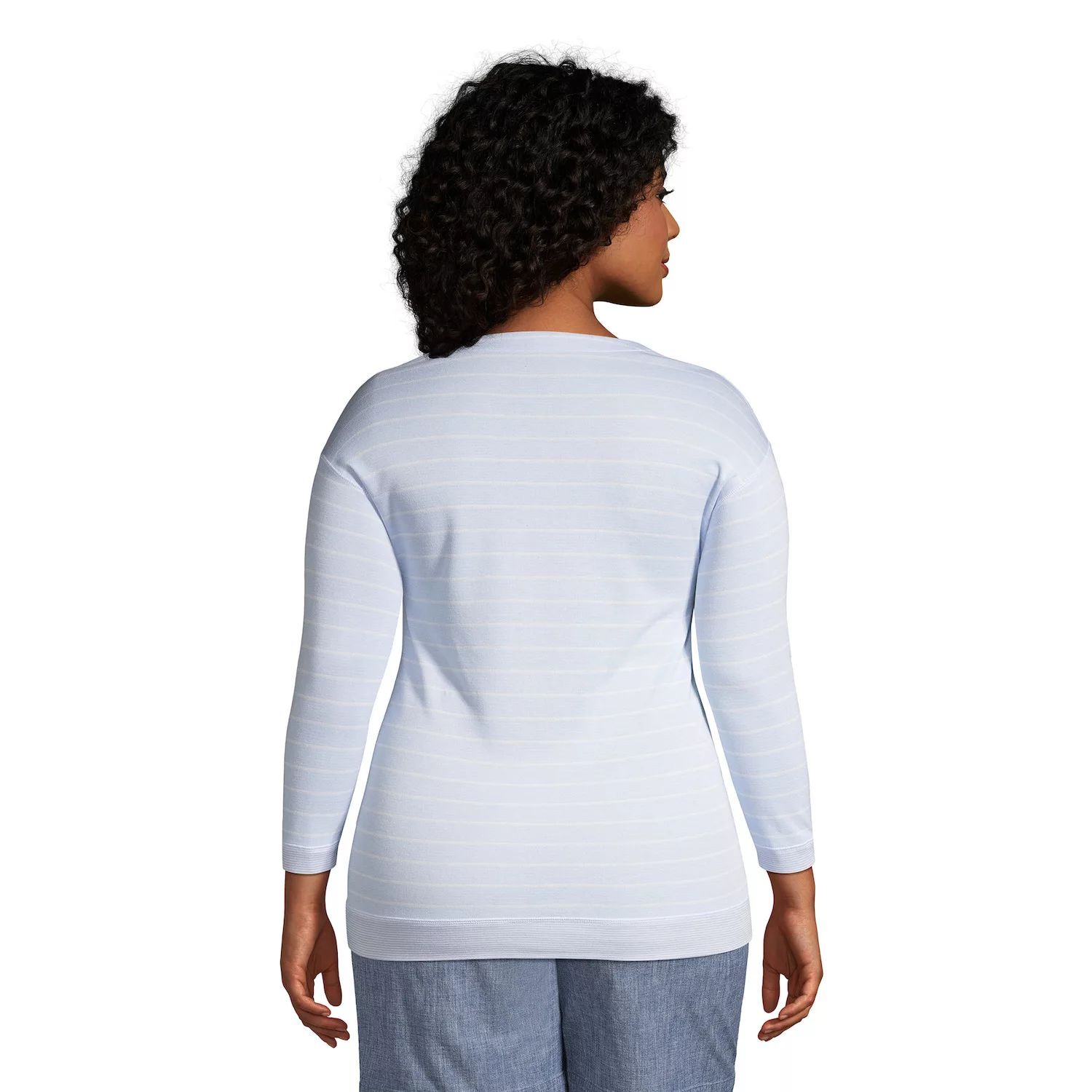 

Женский двусторонний полосатый топ с рукавами 3/4 Land End Lands' End