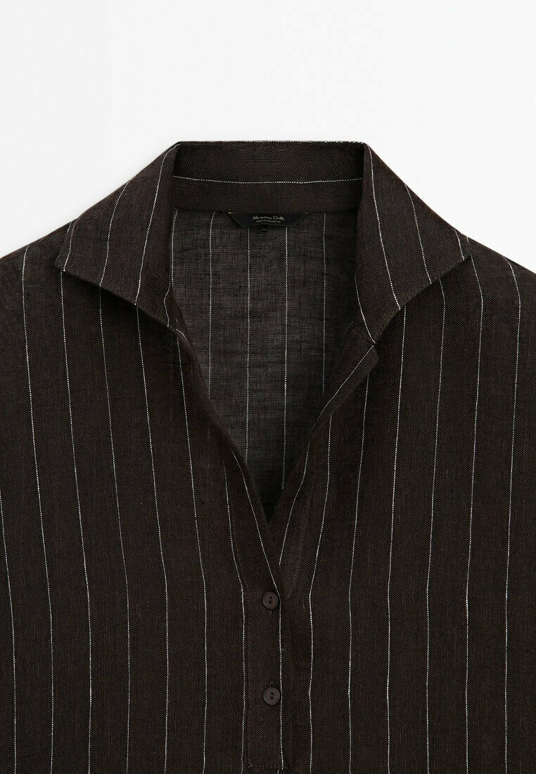 

Блузка Striped Massimo Dutti, коричневая