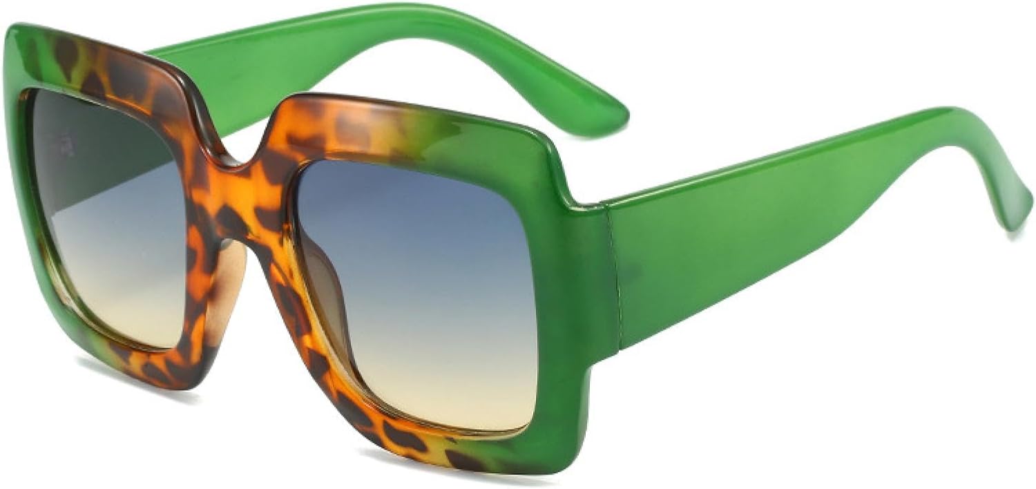 

Большие женские солнцезащитные очки, модные градиентные женские очки с защитой от УФ-излучения UV400, мужские солнцезащитные очки для активного отдыха и спорта VVTWSSW, Green Blue Yellow