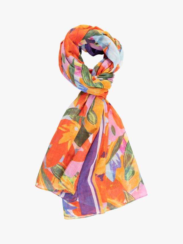 

Шарф из хлопка с цветочным принтом chesca