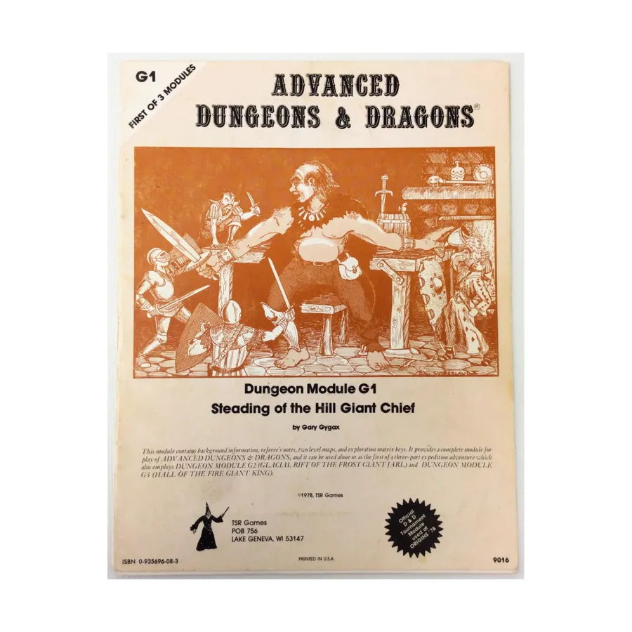 

Модуль Steading of the Hill Giant Chief (3rd Printing), Advanced Dungeons & Dragons (1st Edition) - Modules & Adventures - D, G & Q Series