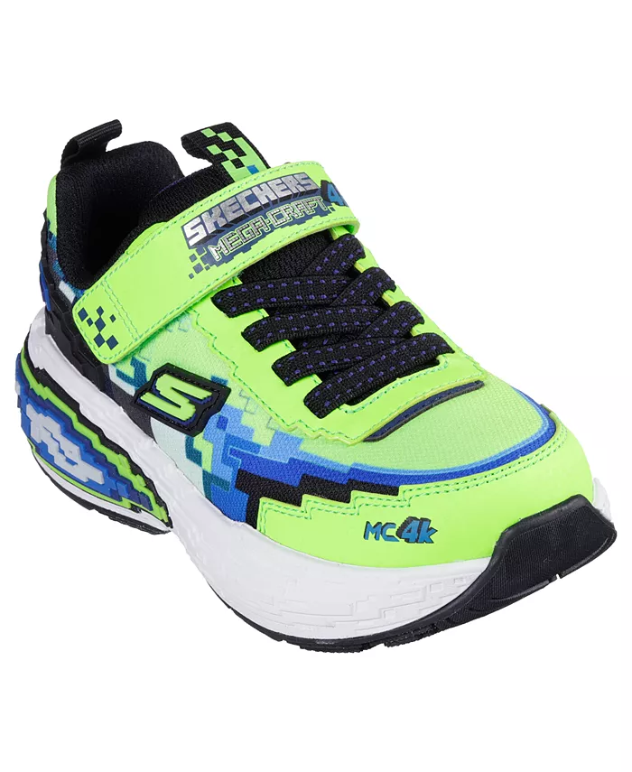 

Детские повседневные кроссовки Mega-Craft 4K с застежкой на липучке от Finish Line Skechers, зеленый