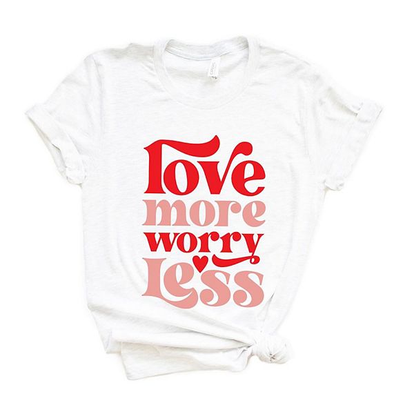 

Футболка с принтом Love more worry less Simply Sage Market, White, Белый, Футболка с принтом Love more worry less Simply Sage Market, White