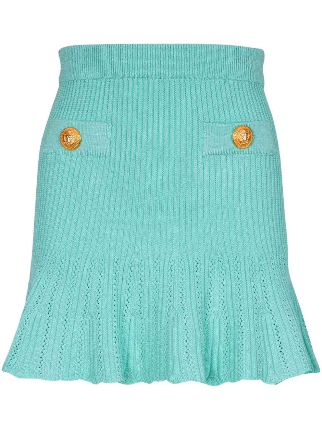 

Balmain трикотажная юбка мини с баской, синий