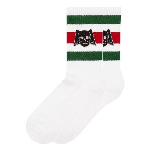 

Носки Gucci Flying Skull Embroidered Stockings For Men 1 Pack White, белый